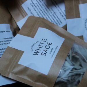 White sage Salvia apiana smudge stick cleansing
