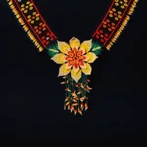 Peyote Flower Beaded Necklace